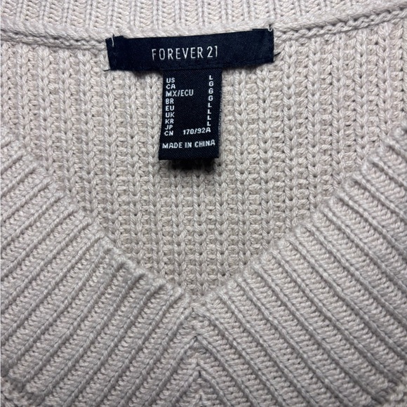 V-Neck Beige Sweater - Picture 2 of 6